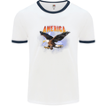 Eagle America Dreamer Soul Mens White Ringer T-Shirt White/Navy Blue