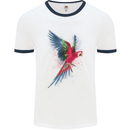 A Colourful Parrot Mens Ringer T-Shirt White/Navy Blue