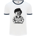 Pablo Escobar Mens White Ringer T-Shirt White/Navy Blue