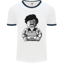 Pablo Escobar Mens White Ringer T-Shirt White/Navy Blue