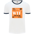 WTF Periodic Table Chemistry Geek Funny Mens White Ringer T-Shirt White/Navy Blue