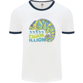 Comma Chameleon Funny Lizard Mens Ringer T-Shirt White/Navy Blue