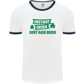 Instant Irish Add Beer St. Patrick's Day Mens White Ringer T-Shirt White/Navy Blue