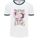 My Atoms Love Your Atoms Valentine's Day Mens White Ringer T-Shirt White/Navy Blue