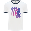 Virgo Woman Star Sign Astrological Zodiac Mens Ringer T-Shirt White/Navy Blue