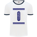 Crayon Fancy Dress Outfit Costume Funny Mens White Ringer T-Shirt White/Navy Blue