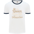 40th Birthday Queen Forty Years Old 40 Mens White Ringer T-Shirt White/Navy Blue