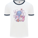 Vegetarian Animals Vegan Mens White Ringer T-Shirt White/Navy Blue