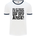 Sell My Tractor? Farmer Farming Driver Mens White Ringer T-Shirt White/Navy Blue