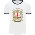 All Men Are Born Equal English England Mens White Ringer T-Shirt White/Navy Blue