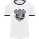 Mjolnir Thor Viking Hammer Mens Ringer T-Shirt White/Navy Blue