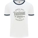 Vintage Year 34th Birthday 1989 Mens Ringer T-Shirt White/Navy Blue