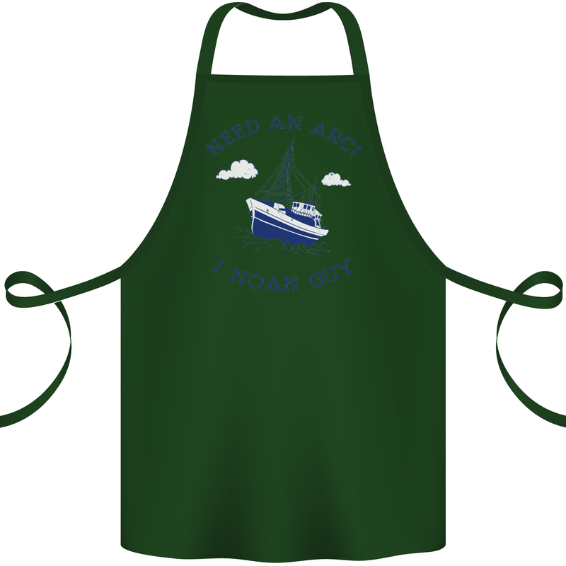 Need an Arc? I Noah Guy Funny Atheist Cotton Apron 100% Organic Forest Green