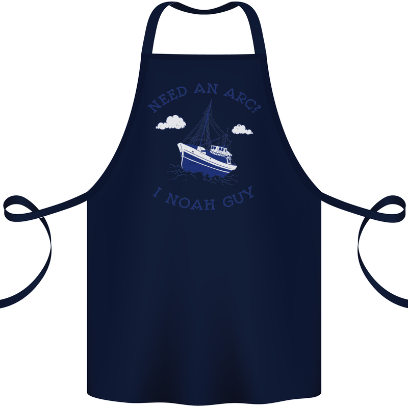 Need an Arc? I Noah Guy Funny Atheist Cotton Apron 100% Organic Navy Blue