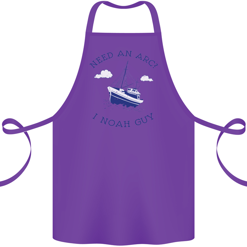 Need an Arc? I Noah Guy Funny Atheist Cotton Apron 100% Organic Purple