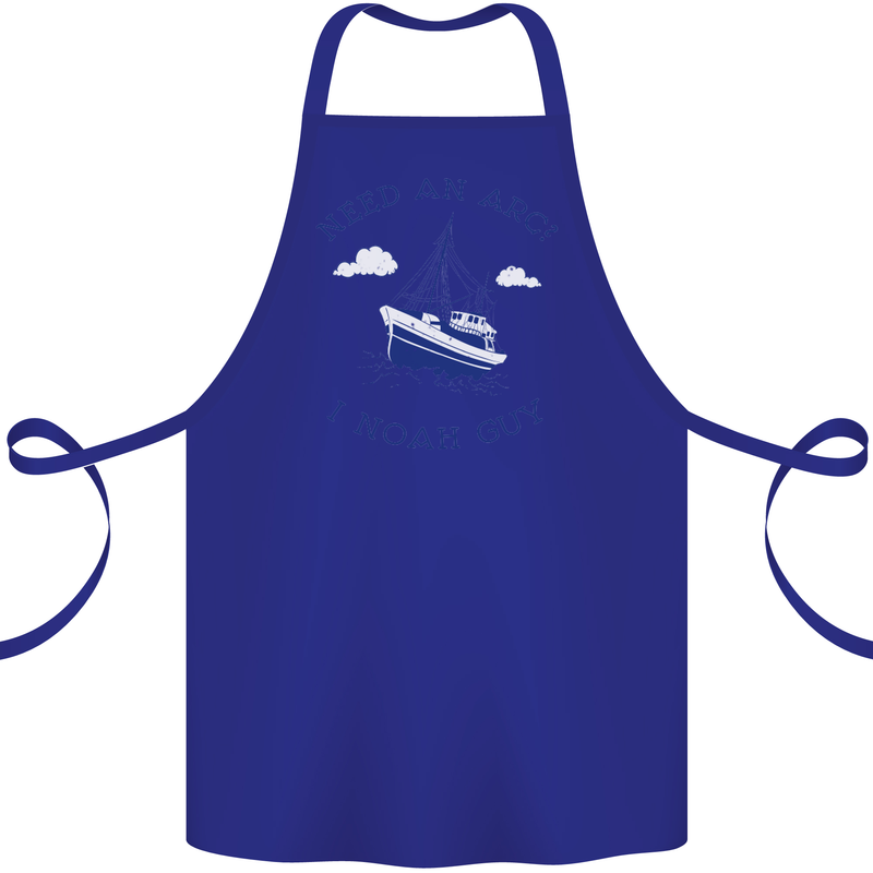 Need an Arc? I Noah Guy Funny Atheist Cotton Apron 100% Organic Royal Blue