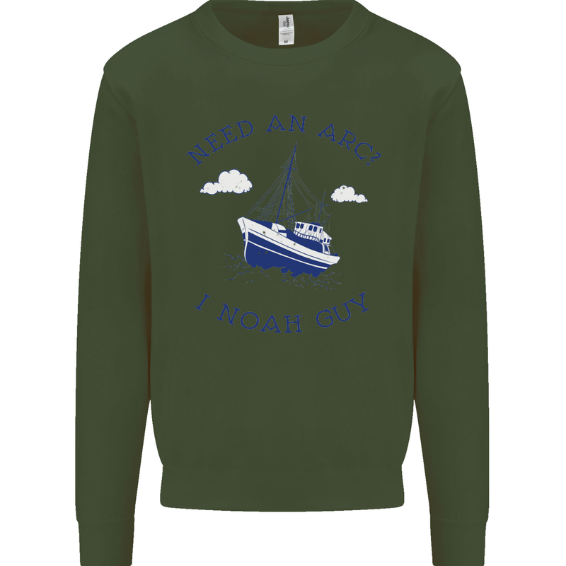 Need an Arc? I Noah Guy Funny Atheist Kids Sweatshirt Jumper Forest Green