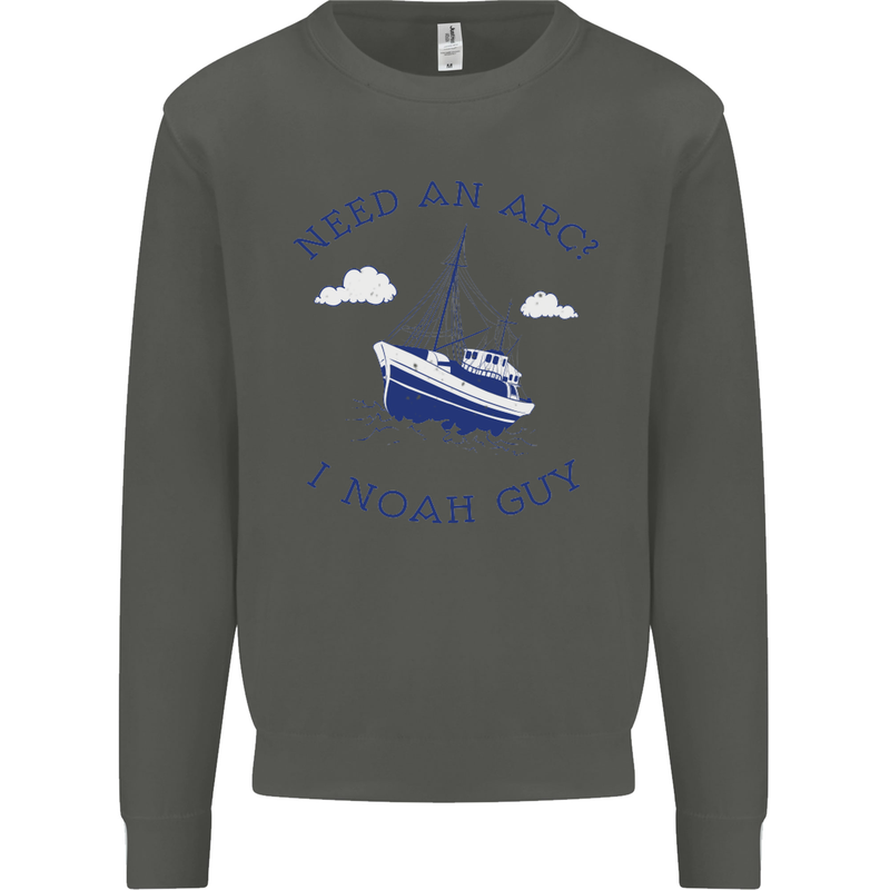 Need an Arc? I Noah Guy Funny Atheist Kids Sweatshirt Jumper Storm Grey