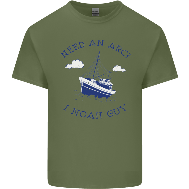 Need an Arc? I Noah Guy Funny Atheist Mens Cotton T-Shirt Tee Top Military Green