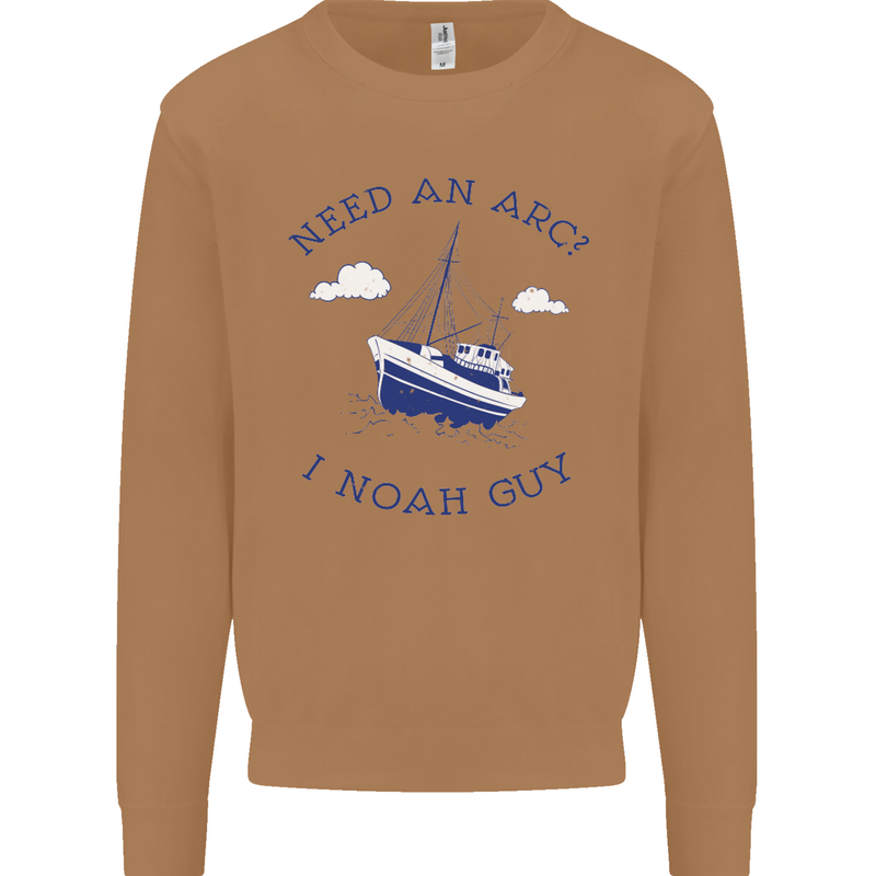 Need an Arc? I Noah Guy Funny Atheist Mens Sweatshirt Jumper Caramel Latte