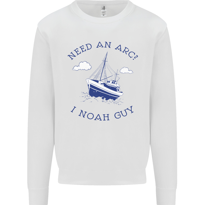 Need an Arc? I Noah Guy Funny Atheist Mens Sweatshirt Jumper White