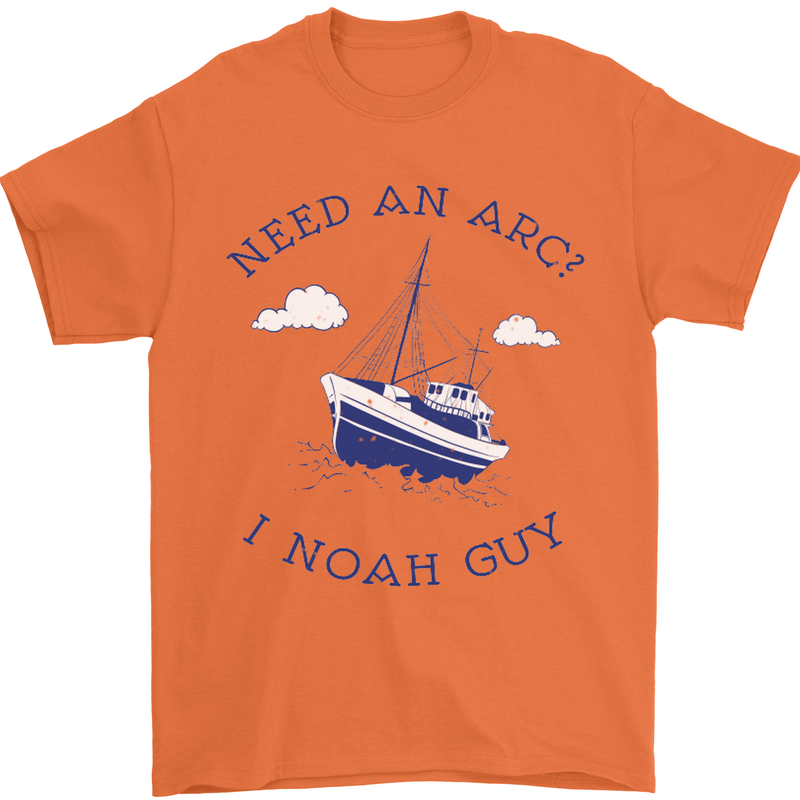 Need an Arc? I Noah Guy Funny Atheist Mens T-Shirt Cotton Gildan Orange
