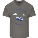 Need an Arc? I Noah Guy Funny Atheist Mens V-Neck Cotton T-Shirt Charcoal