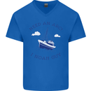 Need an Arc? I Noah Guy Funny Atheist Mens V-Neck Cotton T-Shirt Royal Blue