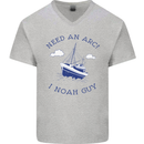 Need an Arc? I Noah Guy Funny Atheist Mens V-Neck Cotton T-Shirt Sports Grey