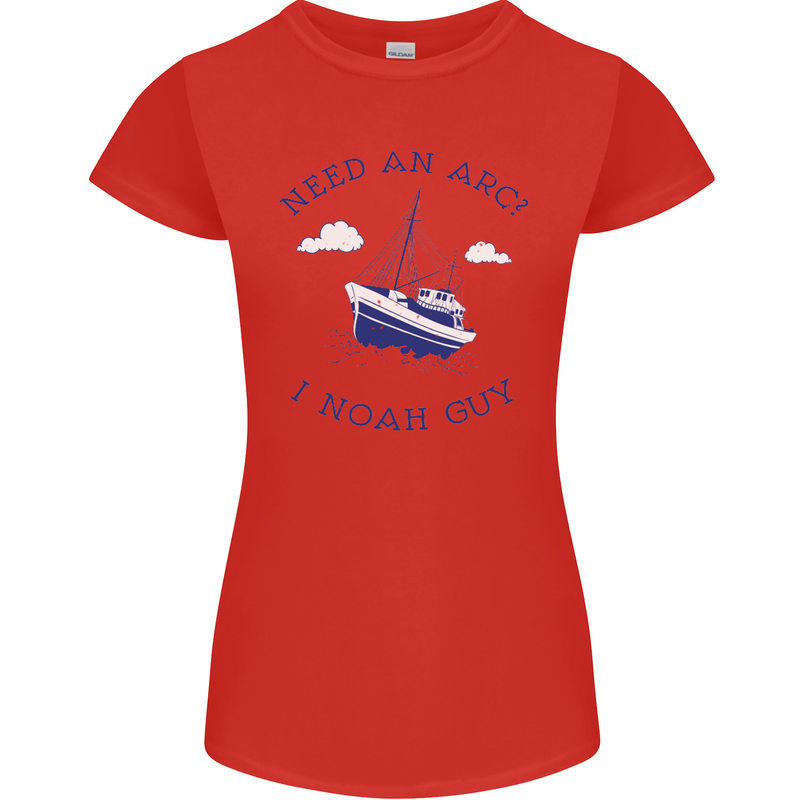 Need an Arc? I Noah Guy Funny Atheist Womens Petite Cut T-Shirt Red