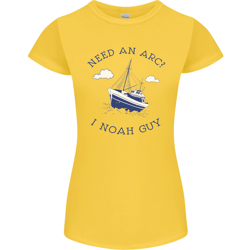 Need an Arc? I Noah Guy Funny Atheist Womens Petite Cut T-Shirt Yellow