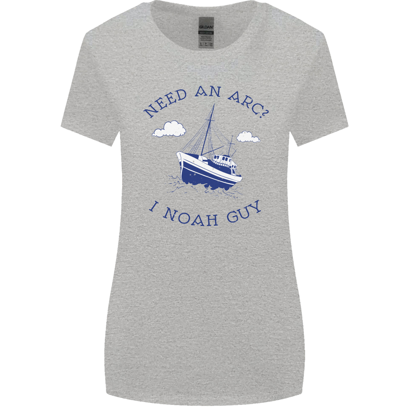 Need an Arc? I Noah Guy Funny Atheist Womens Wider Cut T-Shirt Sports Grey