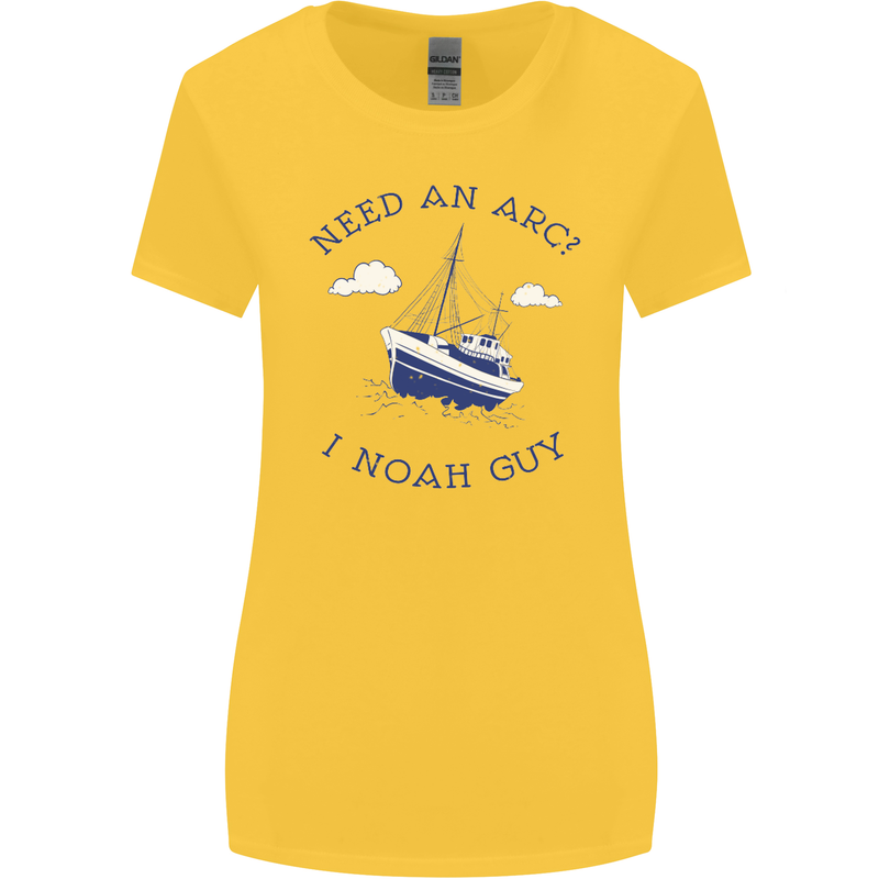 Need an Arc? I Noah Guy Funny Atheist Womens Wider Cut T-Shirt Yellow