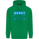 Nerd More Like Badass Teck Funny IT Tecky Childrens Kids Hoodie Irish Green