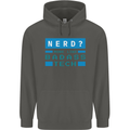 Nerd More Like Badass Teck Funny IT Tecky Childrens Kids Hoodie Storm Grey