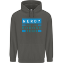 Nerd More Like Badass Teck Funny IT Tecky Childrens Kids Hoodie Storm Grey
