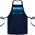 Nerd More Like Badass Teck Funny IT Tecky Cotton Apron 100% Organic Navy Blue