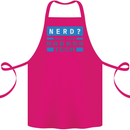 Nerd More Like Badass Teck Funny IT Tecky Cotton Apron 100% Organic Pink