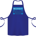 Nerd More Like Badass Teck Funny IT Tecky Cotton Apron 100% Organic Royal Blue