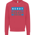 Nerd More Like Badass Teck Funny IT Tecky Kids Sweatshirt Jumper Heliconia