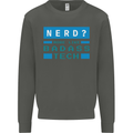 Nerd More Like Badass Teck Funny IT Tecky Kids Sweatshirt Jumper Storm Grey