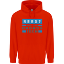 Nerd More Like Badass Teck Funny IT Tecky Mens 80% Cotton Hoodie Bright Red