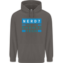Nerd More Like Badass Teck Funny IT Tecky Mens 80% Cotton Hoodie Charcoal