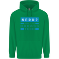 Nerd More Like Badass Teck Funny IT Tecky Mens 80% Cotton Hoodie Irish Green