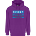 Nerd More Like Badass Teck Funny IT Tecky Mens 80% Cotton Hoodie Purple