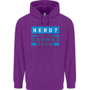 Nerd More Like Badass Teck Funny IT Tecky Mens 80% Cotton Hoodie Purple