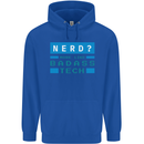 Nerd More Like Badass Teck Funny IT Tecky Mens 80% Cotton Hoodie Royal Blue
