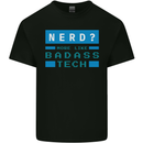 Nerd More Like Badass Teck Funny IT Tecky Mens Cotton T-Shirt Tee Top Black