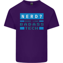 Nerd More Like Badass Teck Funny IT Tecky Mens Cotton T-Shirt Tee Top Purple