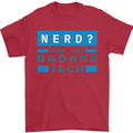 Nerd More Like Badass Teck Funny IT Tecky Mens T-Shirt 100% Cotton Red